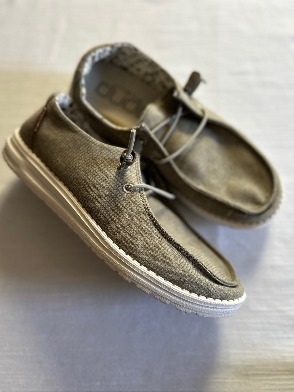 HEYDUDE Wendy Stretch Canvas Slip On Shoes in Sage Green | 8